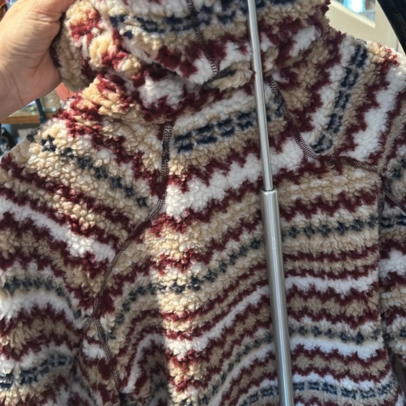 Rag & Bone Ivory Multi Fair Isle Hoodie Sherpa Zip Jacket - Picture 12 of 12